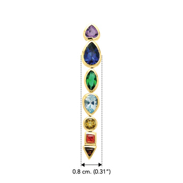 Solid Yellow Gold Chakra with Gems Pendant GPD859
